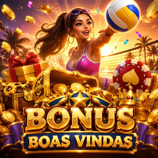 Cartaz do pacote de boas-vindas com moedas douradas e selo de bônus